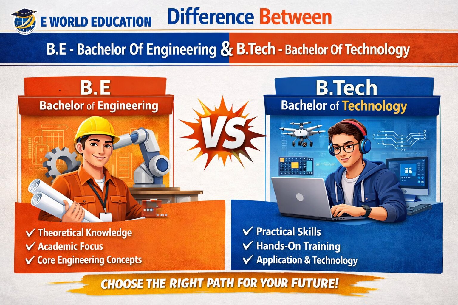 Difference Between BE and BTech : Which One is Better for Your Career ? 